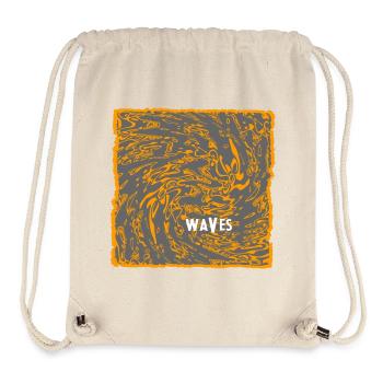 Art du motif de vague orange - Sac à cordon recyclé Stanley/Stella - blanc naturel - Devant
