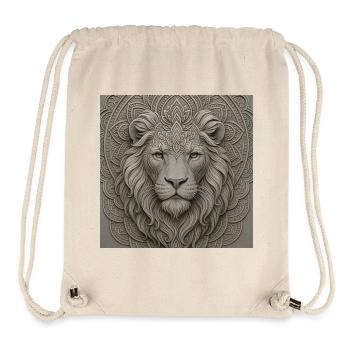 Lion Mandala Front Motif - Stanley/Stella Recycled Gym Bag - natural - Front