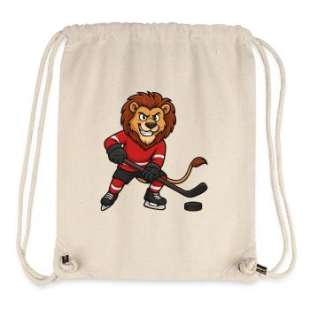 Löwe Hockey Comic - Stanley/Stella recycelter Gym Bag - Naturweiß - Vorne