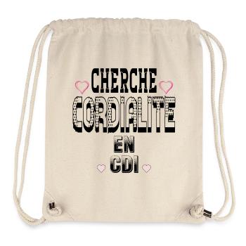 Cherche Cordialité en CDI - Sac à cordon recyclé Stanley/Stella - blanc naturel - Devant