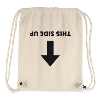 Ce côté vers le haut - Flèche inversée - Sac à cordon recyclé Stanley/Stella - blanc naturel - Devant