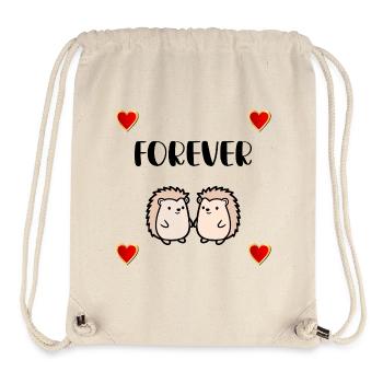 Hérisson Amour pour toujours - Sac à cordon recyclé Stanley/Stella - blanc naturel - Devant