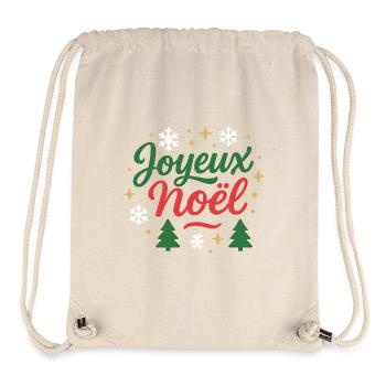 Merry Christmas design typo text Green Red - Stanley/Stella Recycled Gym Bag - natural - Front