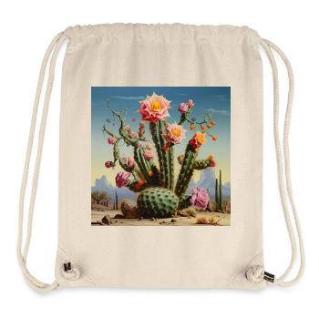 Desert cactus with rose blossom - Stanley/Stella Recycled Gym Bag - natural - Front