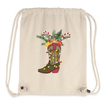 Christmas cowboy boot - Stanley/Stella Recycled Gym Bag - natural - Front