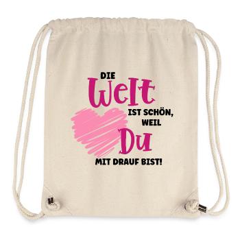 The world is beautiful – declaration of love - Stanley/Stella Recycled Gym Bag - natural - Front