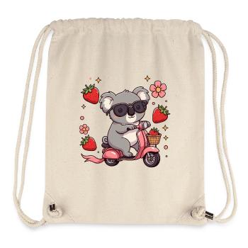 Cool Koala Scooter Rider Kawaii Summer Art - Stanley/Stella Recycled Gym Bag - natural - Front