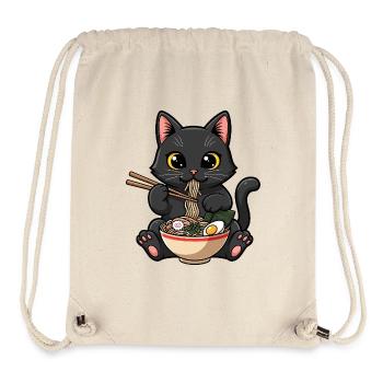 Black cat greedy ramen - Stanley/Stella Recycled Gym Bag - natural - Front
