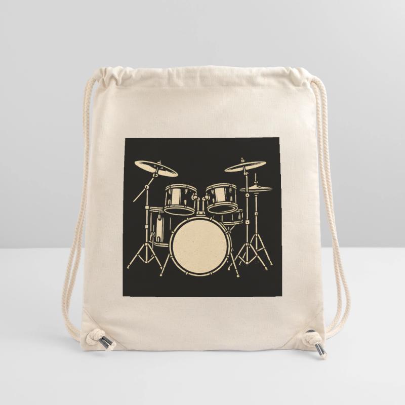 Illustration de batterie Black Silver Sac à cordon recyclé Stanley/Stella