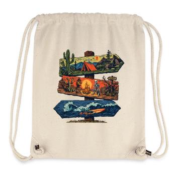 Adventure Signpost – Camping, Desert & Surf - Stanley/Stella Recycled Gym Bag - natural - Front