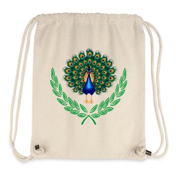 Peacock in Green Laurel Wreath - Stanley/Stella Recycled Gym Bag - natural - Front