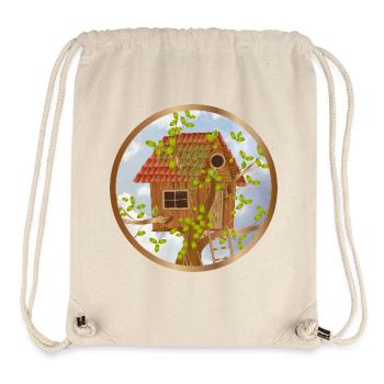 Gemütliches Baumhaus in der Baumkrone - Stanley/Stella recycelter Gym Bag - Naturweiß - Vorne