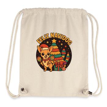 Chihuahua Feliz Navidad Weihnachten - Stanley/Stella recycelter Gym Bag - Naturweiß - Vorne