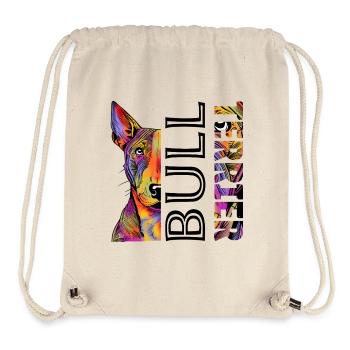 Bull Terrier coloré - Sac à cordon recyclé Stanley/Stella - blanc naturel - Devant