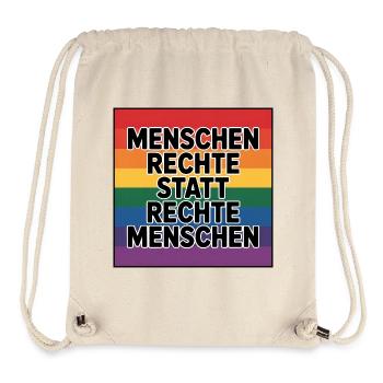 Menschenrechte statt rechte Menschen - Cool Pride  - Stanley/Stella recycelter Gym Bag - Naturweiß - Vorne