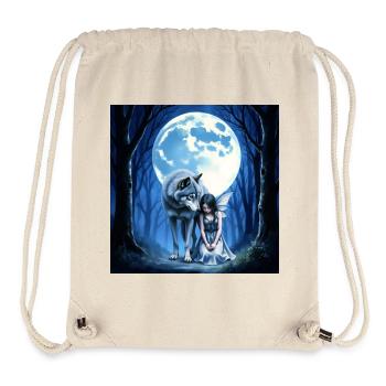 Loup et Fée Sous la Lune Bleue - Sac à cordon recyclé Stanley/Stella - blanc naturel - Devant