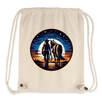 Westernreiter bei Sonnenuntergang - Stanley/Stella recycelter Gym Bag - Naturweiß - Vorne