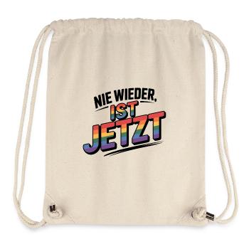 Nie wieder ist Jetzt! - Cool Pride Logo - Stanley/Stella recycelter Gym Bag - Naturweiß - Vorne