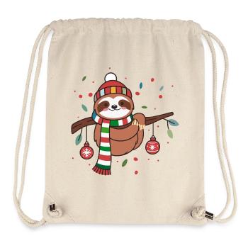 Niedliches Weihnachtsfaultier mit Wintermütze - Stanley/Stella recycelter Gym Bag - Naturweiß - Vorne