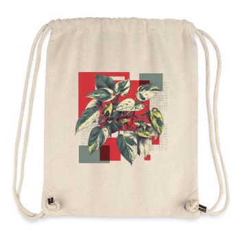 Philodendron Variegata – Pop Art Pflanzenkunst - Stanley/Stella recycelter Gym Bag - Naturweiß - Vorne