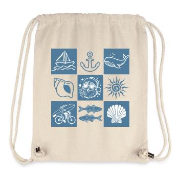 Nautical Graphic Marine Collage with Santa Claus - Stanley/Stella Recycled Gym Bag - natural - Front