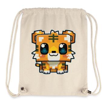 Niedlicher Pixel Tiger Kawaii - Stanley/Stella recycelter Gym Bag - Naturweiß - Vorne