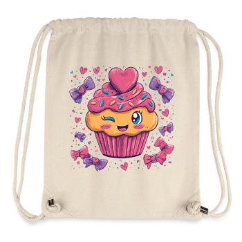 Herzsprinkle Cupcake Charme - Stanley/Stella recycelter Gym Bag - Naturweiß - Vorne