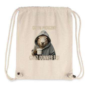 Morning Coffee with Sheep Pullover Hoodie - Stanley/Stella Recycled Gym Bag - natural - Front