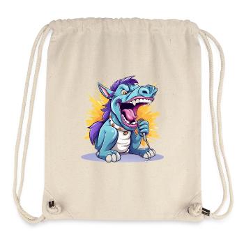 Singender Drache auf Bühne - Stanley/Stella recycelter Gym Bag - Naturweiß - Vorne