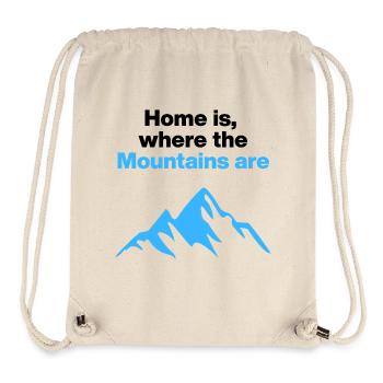 La maison est là où se trouvent les montagnes, Berge - Sac à cordon recyclé Stanley/Stella - blanc naturel - Devant