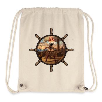 Pin-up pirate - Sac à cordon recyclé Stanley/Stella - blanc naturel - Devant