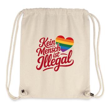 Kein Mensch ist illegal - Cool Pride Logo - Stanley/Stella recycelter Gym Bag - Naturweiß - Vorne