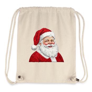Bestickter Weihnachtsmann – fröhliches Design (gedruckt) - Stanley/Stella recycelter Gym Bag - Naturweiß - Vorne