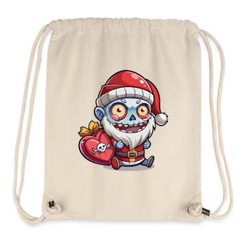 Blue Zombie Santa Heart - Stanley/Stella Recycled Gym Bag - natural - Front