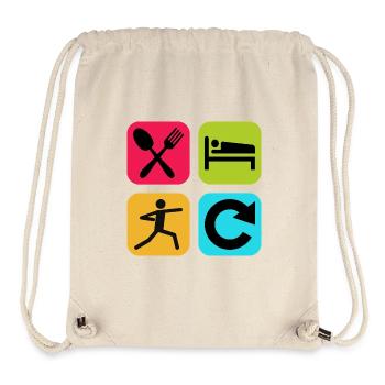 Eat Sleep Karate Repeat Funny Quote Dojo - Stanley/Stella Recycled Gym Bag - natural - Front