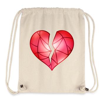 Gebrochenes Rotes Herz - Stanley/Stella recycelter Gym Bag - Naturweiß - Vorne