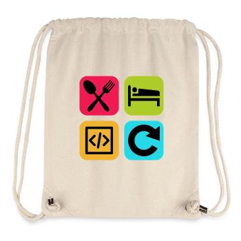 Eat Sleep Code Repeat Funny Quote Dev - Stanley/Stella Recycled Gym Bag - natural - Front