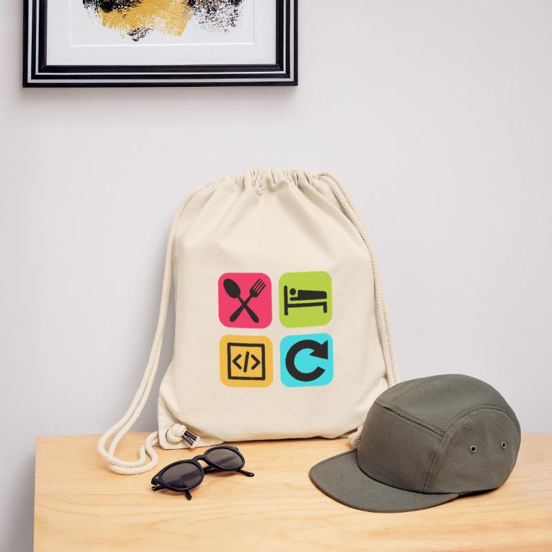 Eat Sleep Code Repeat Funny Quote Dev Stanley/Stella Recycled Gym Bag