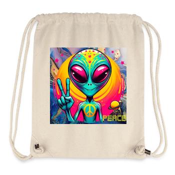Trippy Alien - Stanley/Stella Recycled Gym Bag - natural - Front