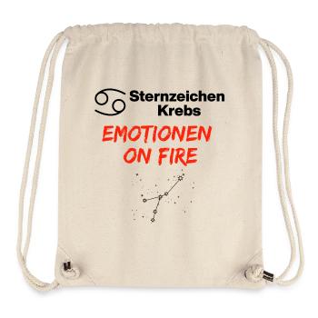 Sternzeichen Krebs – Emotionen on Fire, Geburtstag - Stanley/Stella recycelter Gym Bag - Naturweiß - Vorne