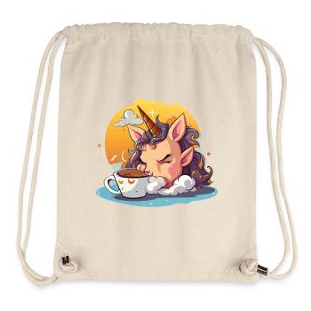 Kaffee-Unicorn im Morgenlicht - Stanley/Stella recycelter Gym Bag - Naturweiß - Vorne