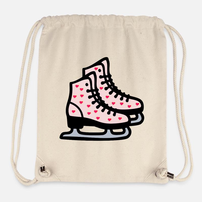 Patinage sur glace pour la Saint-Valentin - Sac à cordon recyclé Stanley/Stella - blanc naturel
