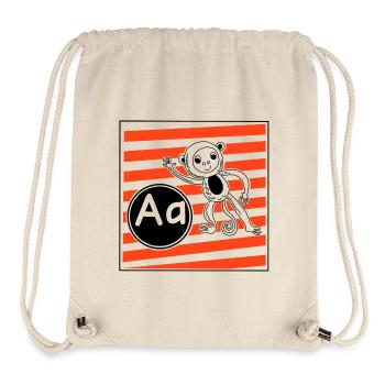 A wie Affe Buchstaben lernen in der Grundschule - Stanley/Stella recycelter Gym Bag - Naturweiß - Vorne