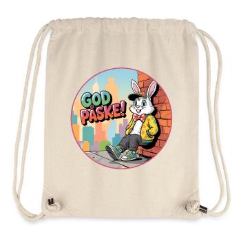 Le lapin de Pâques dans un coin de la ville - Joyeuses Pâques avec le lapin de Pâques - Sac à cordon recyclé Stanley/Stella - blanc naturel - Devant