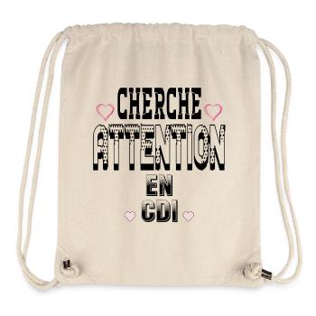 Cherche Attention en CDI - Sac à cordon recyclé Stanley/Stella - blanc naturel - Devant