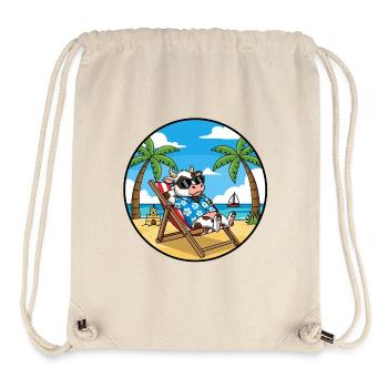Coole Cow Beach Urlaubs-Sommerstimmung - Stanley/Stella recycelter Gym Bag - Naturweiß - Vorne