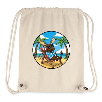 Coole Moose Beach Vacation Summer Vibes - Stanley/Stella recycelter Gym Bag - Naturweiß - Vorne