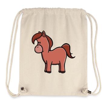 Niedlicher brauner Pferd-Kawaii-Pony-Cartoon - Stanley/Stella recycelter Gym Bag - Naturweiß - Vorne
