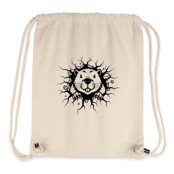 Biber Wanddurchbruch Lustiges Tierdesign - Stanley/Stella recycelter Gym Bag - Naturweiß - Vorne