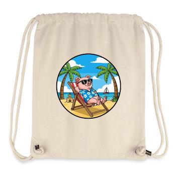 Cool Pig Beach Vacation Summer Vibes - Stanley/Stella recycelter Gym Bag - Naturweiß - Vorne